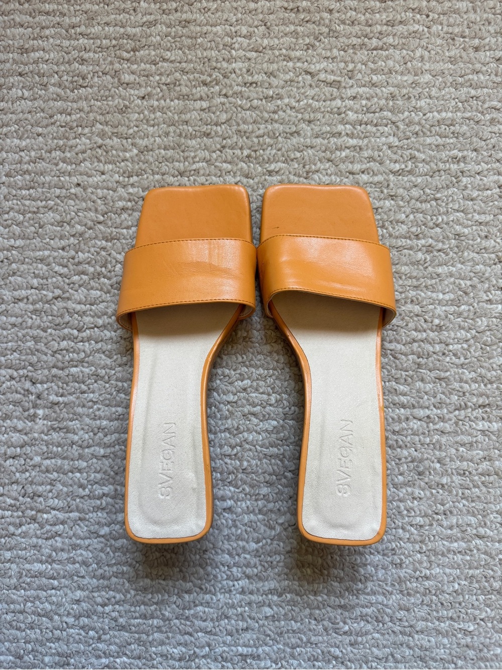 ALOHAS Tangerine Square-Toe Slide Sandals